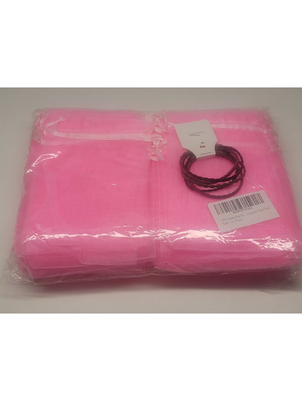 100 pcs 4×6 jewelry gift organizer bags draw string wedding party pink